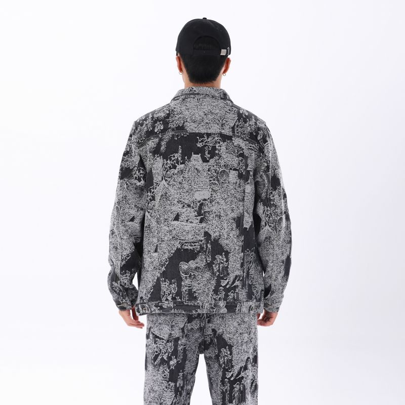 Mens Sophisticated Embossed Denim Jacket For Spring And Autumn In A Casual American Style