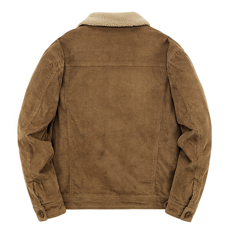Mens Short, Fleece-lined, Insulated Cotton-padded Coat