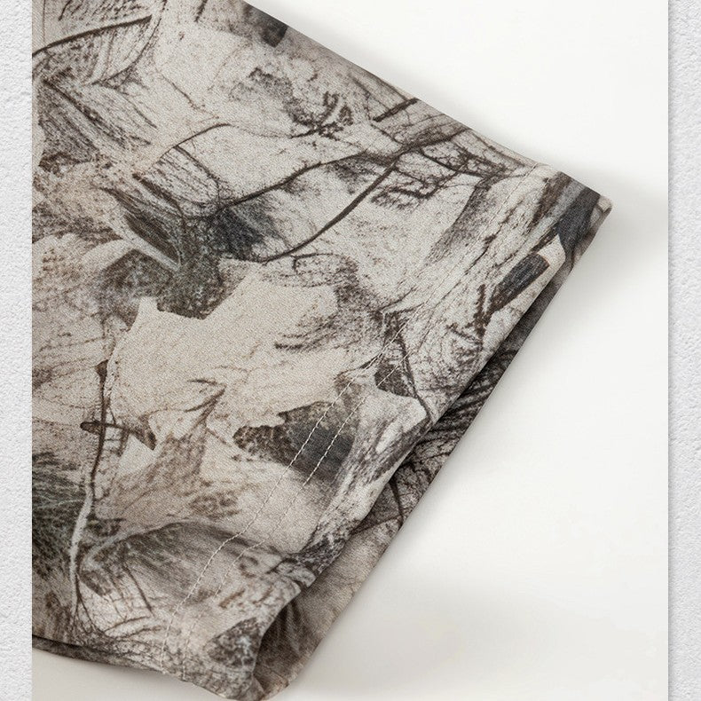 Camouflage Drop-shoulder T-shirt Loose And Casual